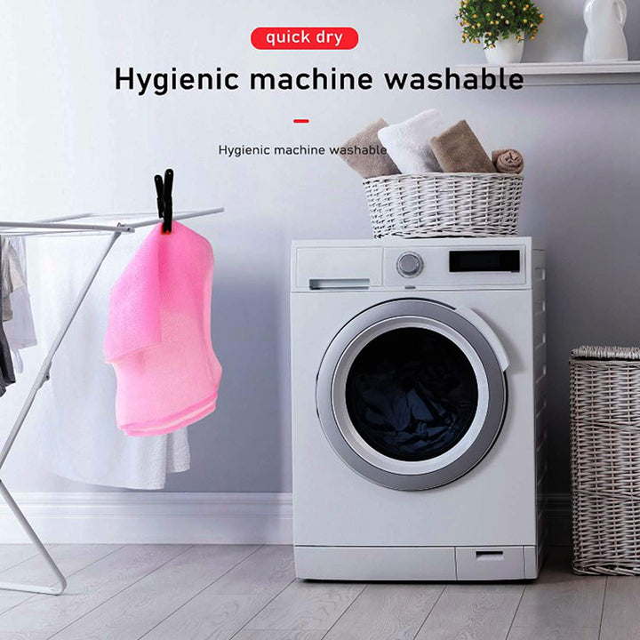 Exfoliating Washcloth Body Scrubber Back Scrubber for Shower Japanese Beauty Washcloth Bath Wash Cloth Korean Exfoliation Luffah Towel Net Sponge Loofah Body Scrub 3 Pack