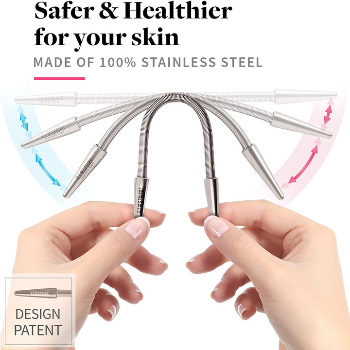 Facial Hair Remover - the Original Hair Removal Spring [Design Patent]. Removes Hair from Upper Lip, Chin, Cheeks and Neck. 100% Stainless Steel