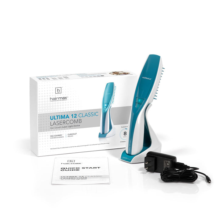 Ultima 12 Classic Lasercomb- (FDA Cleared) Laser Hair Regrowth Treatment Device for Men & Women - Reverses Thinning Hair Loss - Red Light Therapy to Stimulate Hair Growth - Cordless Design