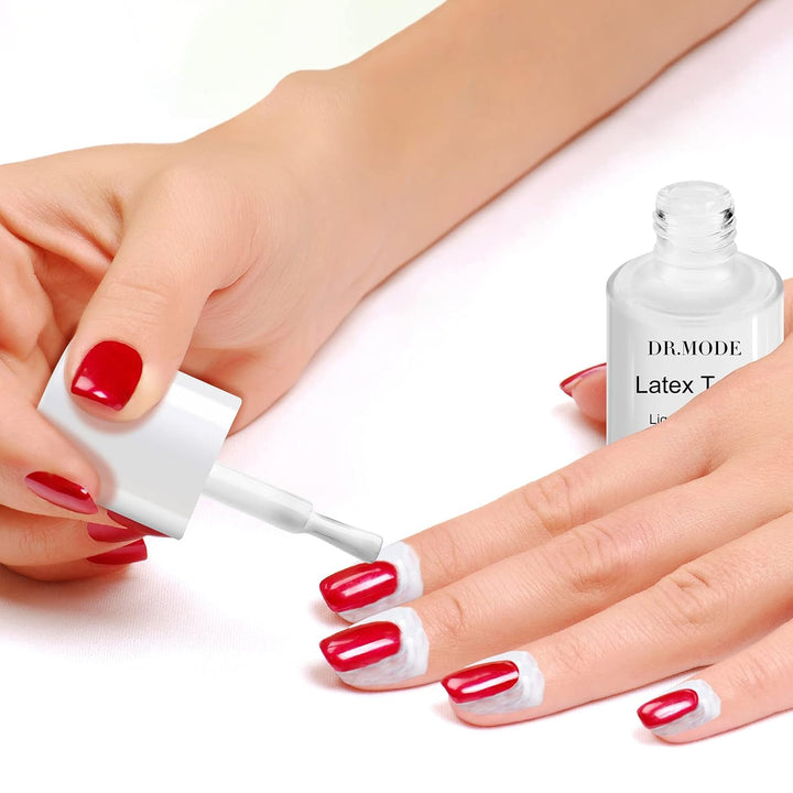 Liquid Latex for Nails, Nail Latex Tape Peel off Fast Drying Nail Polish Barrier, Nail Cuticle Guard Protector for Fingers Nail Stamping with Tweezers for Nail Art