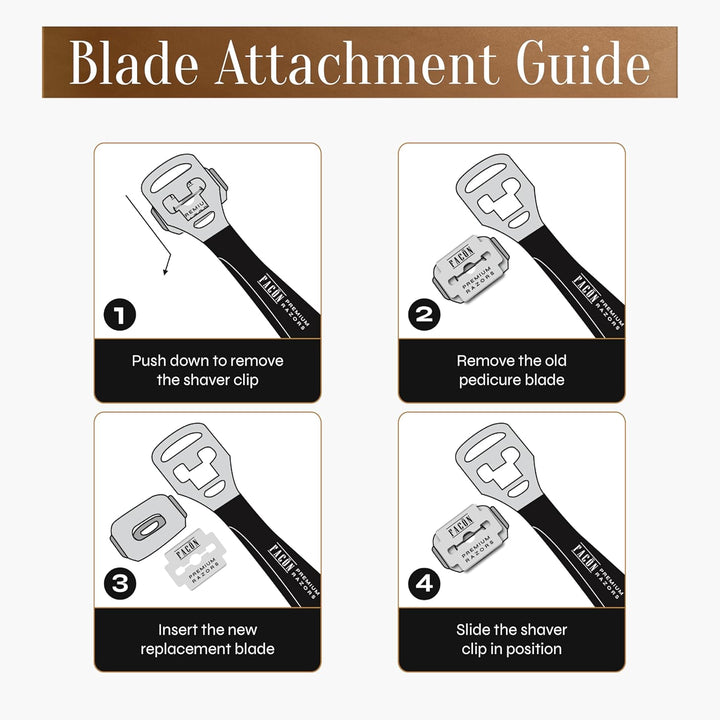 Facón Professional Callus Shaver Remover with 50 Blades, Pedicure Razor for Feet & Hands, Foot Razor for Callus Removal, Callus Blade Remover, Corn Shaver, Surgical Grade Premium Stainless Steel Tool