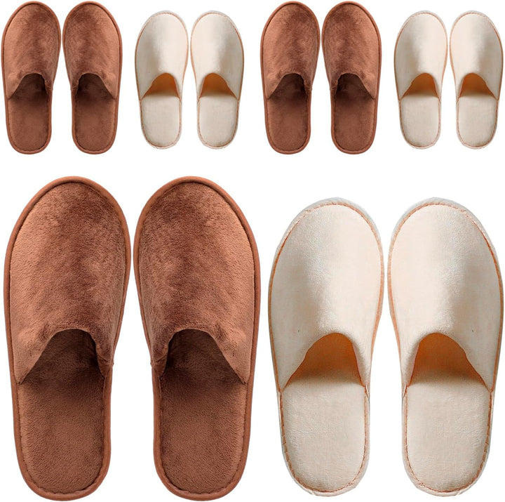6-10 Pairs Spa Slippers, Non Slip Disposable Slippers for Guest, Washable Reusable, Which Can Be Used as Women Men, House, Indoor, Bathroom, Bedroom, Hotel, Bride Slippers