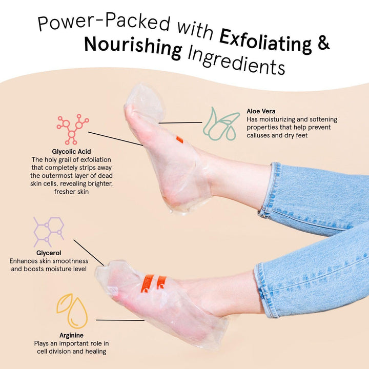 Award-Winning Foot Peeling Mask - Foot Peel Masks with Aloe Vera- Moisturizing Foot Masks That Remove Dead Skin, Exfoliating Foot Mask for Dry Cracked Feet (4 Pairs, Unscented)