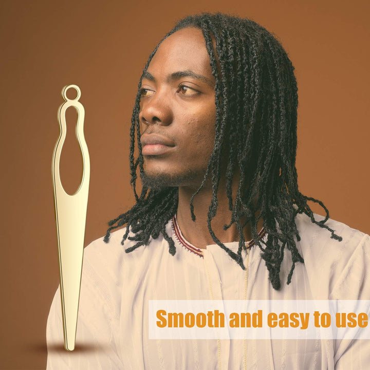 5 Pcs Dreadlock Interlocking Tool for Locs with Metal Box Sisterlock Retighten Tool for Dreadlocks Interlocks Crochet Braiding Hair Tightening Maintaining Extensions Accessory（Gold）