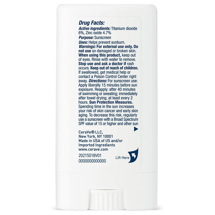 Mineral Sunscreen Stick SPF 50, Broad Spectrum SPF + Hyaluronic Acid + Ceramides, Titanium Dioxide & Zinc Oxide, 100% Mineral Face Sunscreen Stick, Fragrance Free & Oil Free