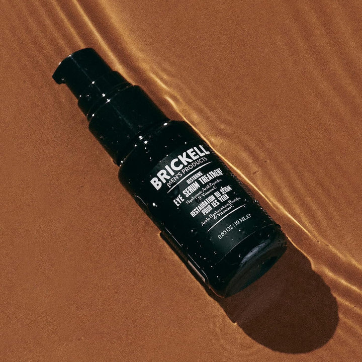 Brickell Men'S Dark Circle under Eye Treatment Serum for Men, Natural and Organic Eye Gel to Firm Men'S Wrinkles, Reduce Dark Bags under Eyes, and Promote Youthful Skin, 0.65 Ounce, Unscented