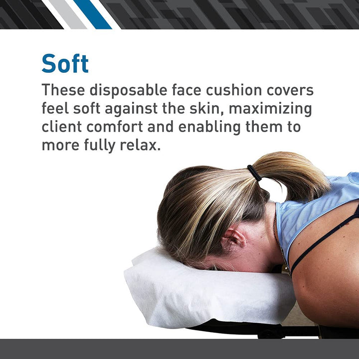 Disposable Face Cradle Covers - 1 Pack of 100 Sheets - Medical-Grade, Ultra Soft, Luxurious, Non-Sticking Massage Face Covers/Headrest Covers for Massage Tables & Massage Chairs