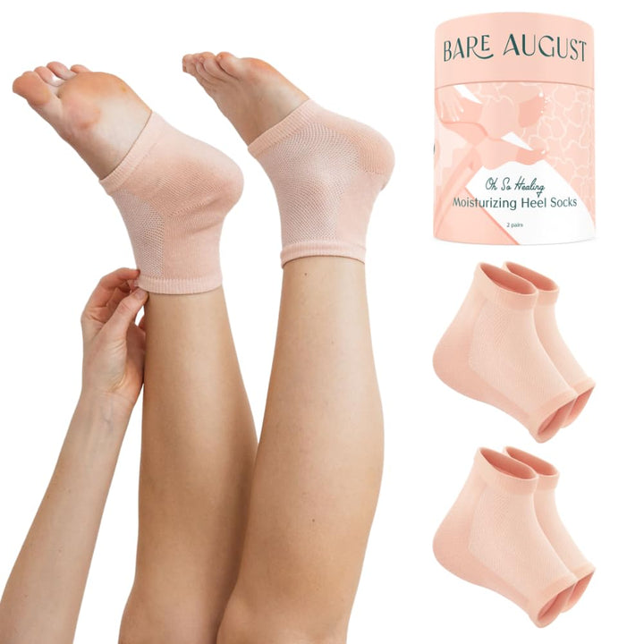 Moisturizing Heel-Repair Gel Socks – Overnight Spa Sleep Socks for Dry, Cracked Heels & Soft Feet
