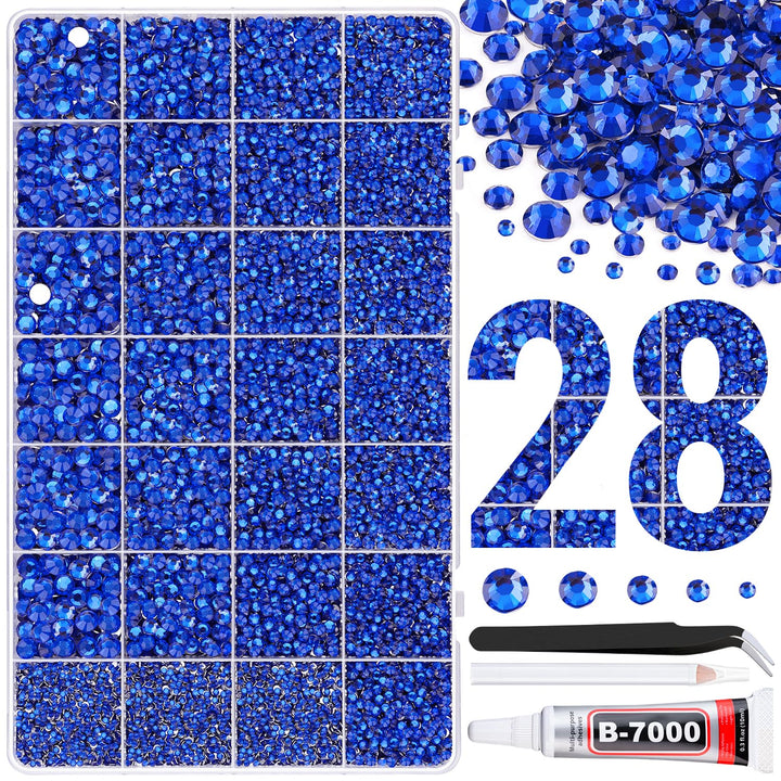 6100Pcs Resin Rhinestones for Crafting with 2Pcs 10Ml B7000 Jewelry Glue, 1 Box Flatback Crystals Diamond (Clear) for Bedazzling Crafts DIY Nail Art Non Hotfix Gems for Clothing Shoes Tumblers