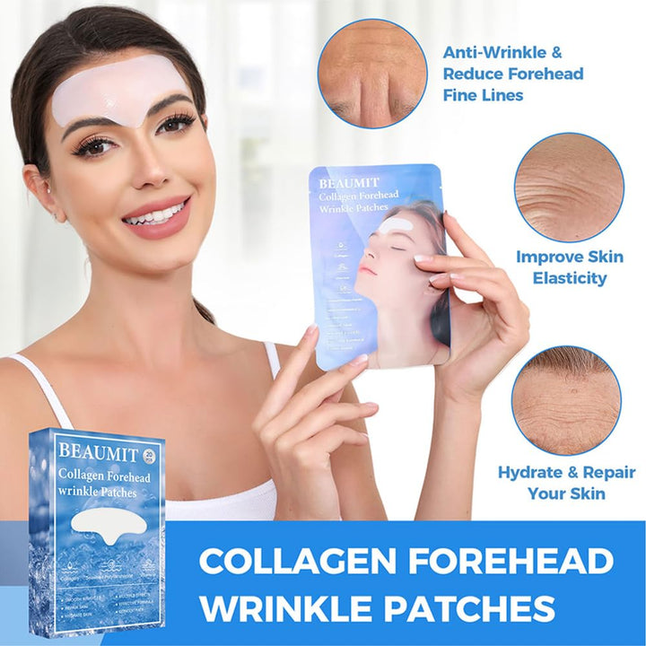 Forehead Wrinkle Patches Overnight 20 Pcs with Collagen, anti Wrinkle Patches, Forehead Wrinkles Beauty Treatment