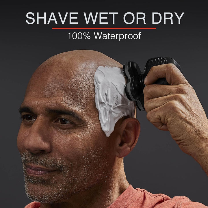 XR7000 Balder Pro Rotary Shaver Rechargeable Waterproof Electric Razor for Men Cordless Lithium Power 5 Dual Track Flexing Heads and Pop-Up Trimmer Black