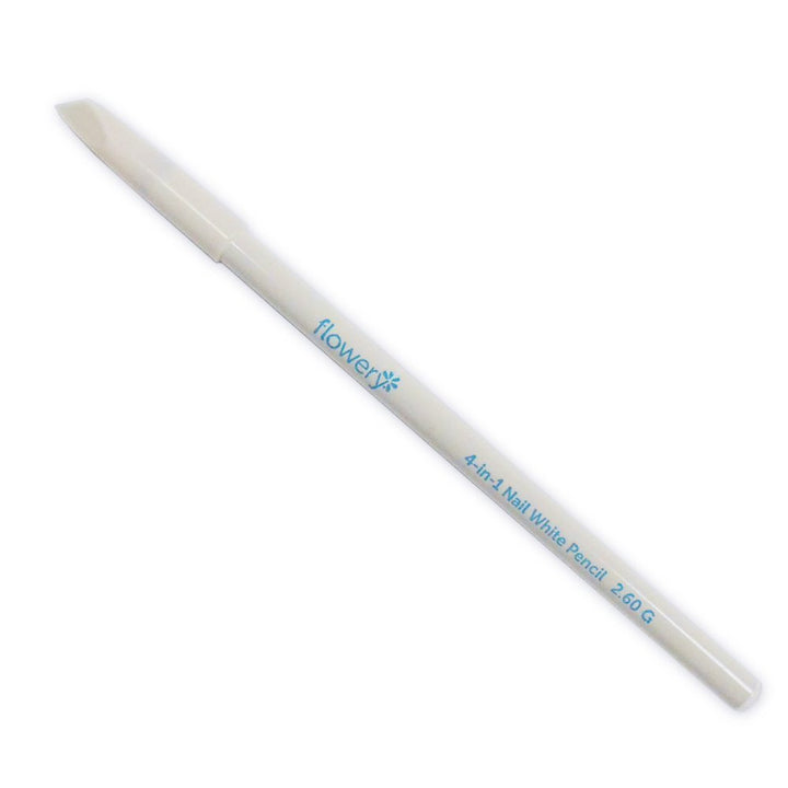 4-In-1 White Nail Pencil – under Nail Whitener, Cuticle Pusher for Natural French Manicure Look