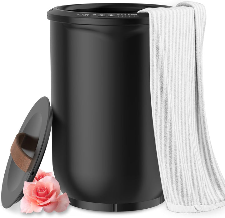 Large Towel Warmer for Bathroom - Heated Towel Warmers Bucket, Wood Handle, Auto Shut Off, Fits up to Two 40"X70" Oversized Towels, Bathrobes, Blankets, Best Ideal for Mother'S Gifts