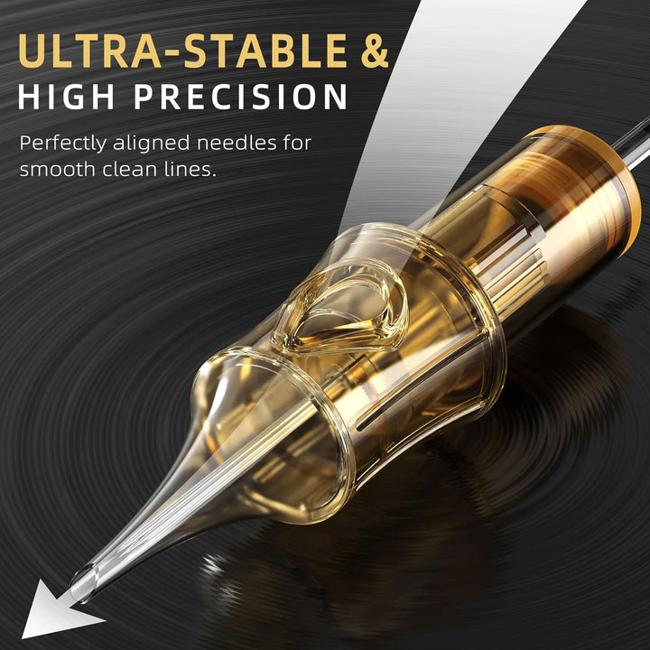 50Pcs Assorted Tattoo Needles #10 5Pcs Each of 5RL, 7RL, 9RL, 11RL, 5RS, 9RS, 15RM, 21RM, 15M1, 21M1 Mixed Size Disposable Tattoo Cartridge Needle Pro Sterilization and Safety for Tattoo Pen