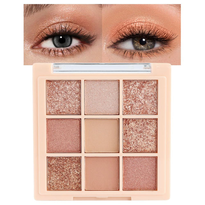 Neutral Nude Brown Smokey Eye Shadow Palette,Rose Gold Bronze Naked Cream Eyeshadow Palette Makeup,Natural Eyeshadow for Eyes Long Lasting Naturing-Looking
