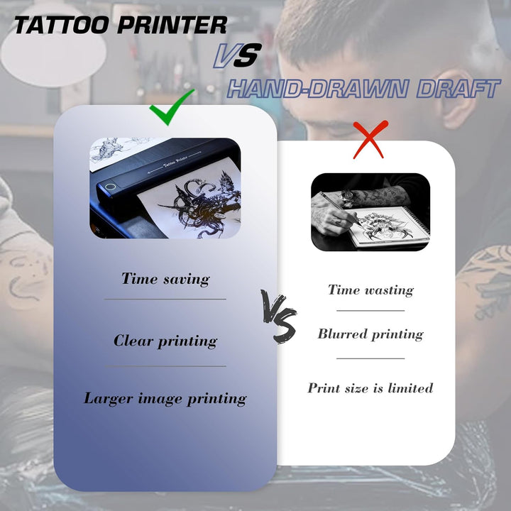 Wireless Tattoo Stencil Printer - Bluetooth Thermal Transfer Machine for Professional Artists & Beginners, High-Precision Printing, Fast Transfer, Compatible with Iphone, Android, Ipad, PC