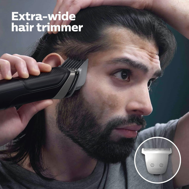 Multigroom Series 5000 18 Piece, Beard Face, Hair, Body and Intimate Hair Trimmer for Men - NO BLADE OIL MG5910/49
