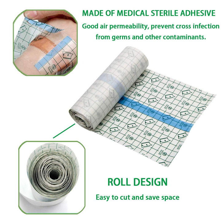 Tattoo Aftercare Bandage Roll 6" X 2 Yard - Waterproof Transparent Film for Tattoo Initial Healing and Skin Repair Adhesive Tattoo Supply Wrap