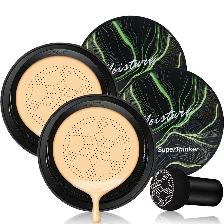 Air Cushion CC Cream Mushroom Head Foundation, Moisturizing BB Cream Makeup Long Lasting Matte Concealer (Natural)
