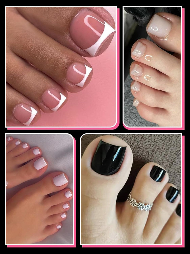 Poly Gel Toenail Kit, Toe Dual Nail Forms Reusable Poly Gel Nail Kit for Toe Nail Extension Gel Press on Toe Nail Tips Poly Gel Toenail Forms for Women Pedicure Tools, 120PCS, 120 Sizes