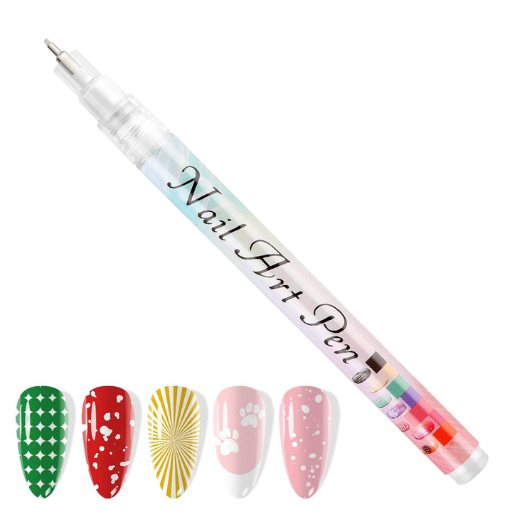 12 Color 3D Nail Art Pens Set,  0.5MM Nail Pens Nail Point Graffiti Dotting Pen Drawing Painting Liner Brush for DIY Nail Art Beauty Adorn Manicure Tools