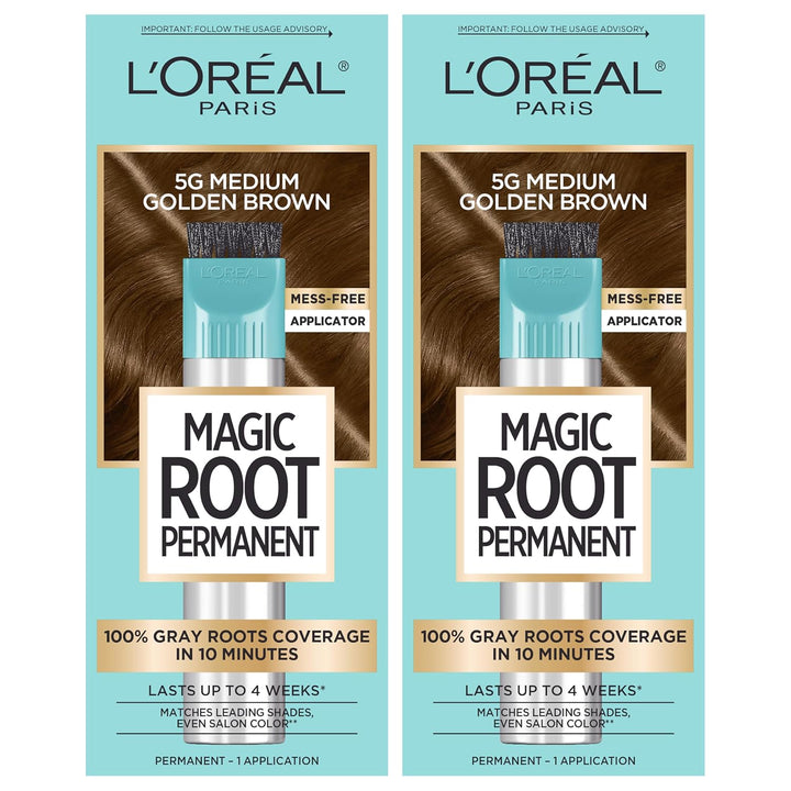 Magic Root Rescue 10 Minute Root Hair Coloring Kit, Permanent Hair Color with Quick Precision Applicator, 100 Percent Gray Coverage, 4 Dark Brown, 2 Count