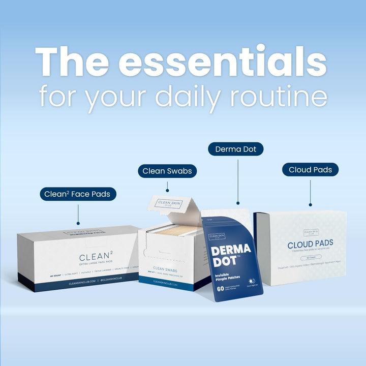 Clean² Pads 2.0 [New & Improved Edges] Guaranteed Not to Shed & Tear Face Pads, Unique Triple Layers, Textured & Ultra Soft Side, Organic Disposable Cotton, Pair with Makeup Remover