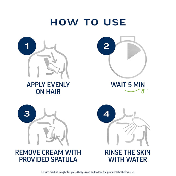 Hair Removal Cream for Men, 5 Min Sensitive Skin, Hair Removal Gel for Body, Chest & Back, Dermatologically Tested, 13.5 FL OZ W/ Spatula