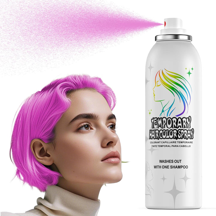 Purple Temporary Hair Color Spray - Gentle Formula, Washable & Non-Sticky | Instant Hair Dye Alternative for Adults | Halloween, Costume, Party Makeup, 150Ml