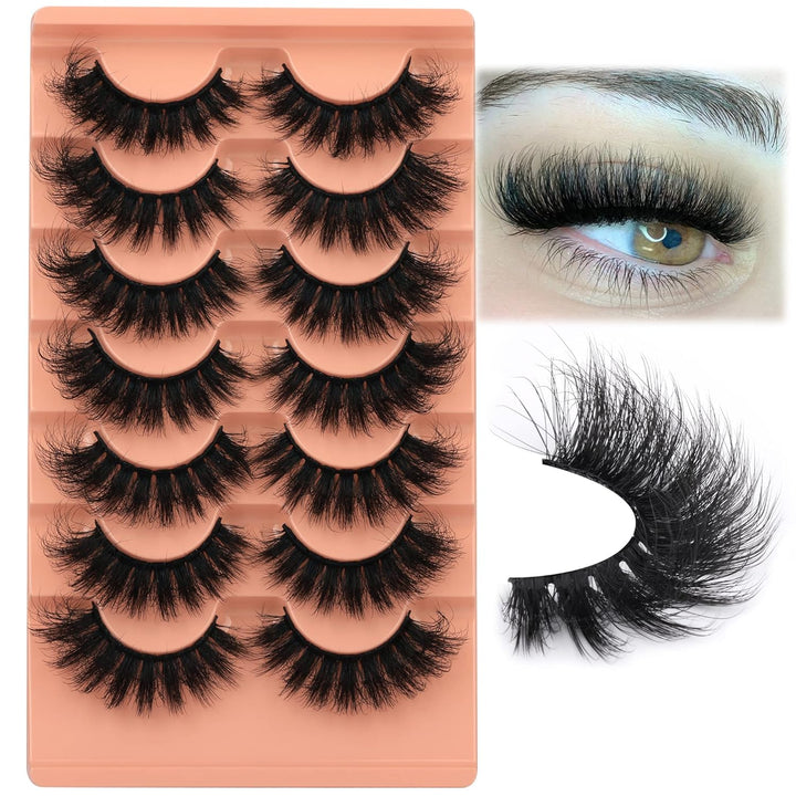 Mink Lashes Full Volume False Eyelashes 18Mm Dramatic Faux Mink Eyelashes Natural Look Cat Eye Volume Eye Lashes Multipack by