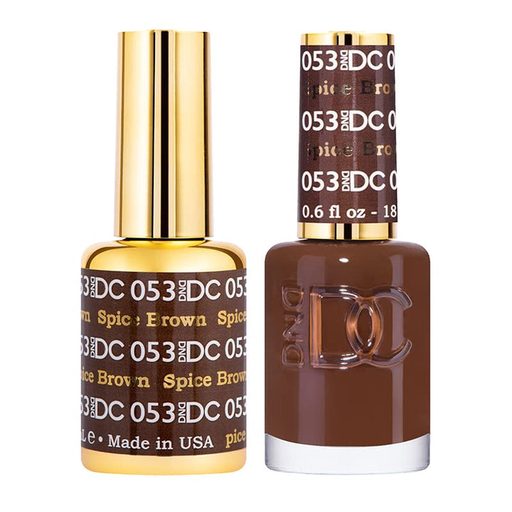 DND Gel Polish Set, Brown Collection, UV/LED Gelpolish and Air Dry Nail Lacquer, Matching Chip-Free Polish Duo, 0.5 Fl Oz Each