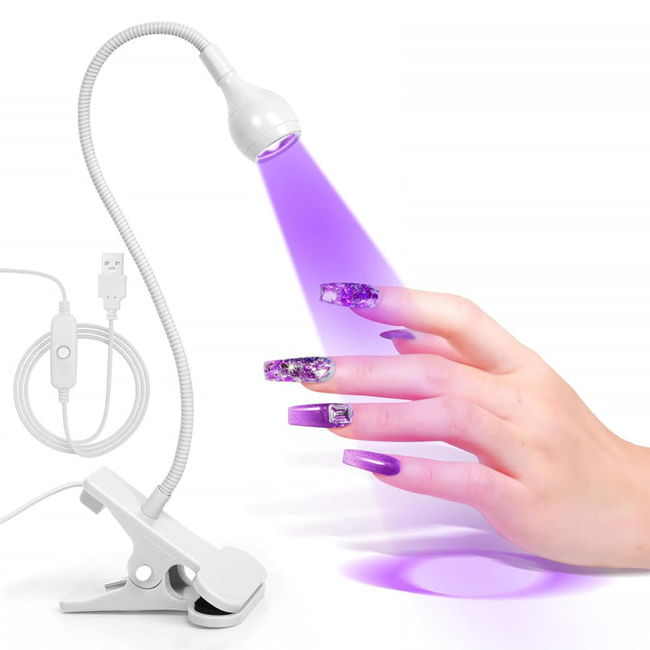 Nail Lamp LED Nail Manicure Dryer Curing Light with Black Gooseneck and Clamp for Gel Nails