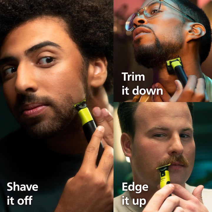 Philips Oneblade 360 with Connectivity Hybrid Face, Electric Beard Trimmer and Shaver, with 360 Blade Technology, 1X360 Blade for Face, 5In1 Adjustable Comb, Model QP4530/90