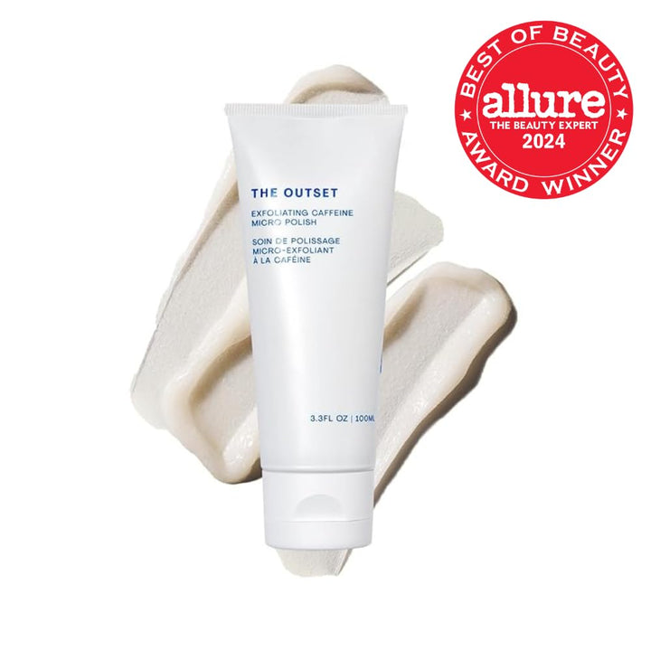 Exfoliating Caffeine Micro Polish - Gentle Fragrance Free Physical Face Scrub for Everyday - Awakening, Smoothing - Clean, Vegan, Gluten Free - All Skin Types, Sensitive Skin - 3.3 Fl Oz