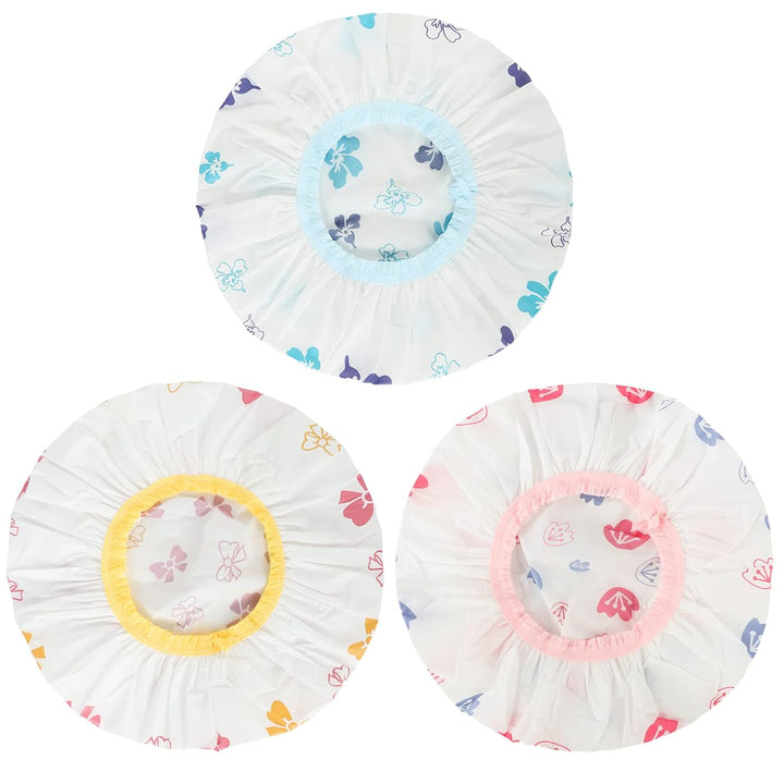 Shower Cap, 3 Pcs Waterproof Reusable Shower Caps Bath Hair Hat Stocking Stuffers for Women Men Kids