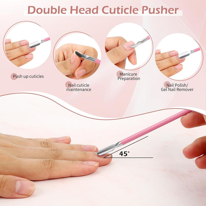 Nail Clippers Set Women Manicure Kit Nail Cuticle Kit with Nail Clippers Nail Cuticle Trimmer Pusher Glass Nail File Nail and Cuticle Care Kit Travel Nail Set Manicure Tools Cuticle Set with Case