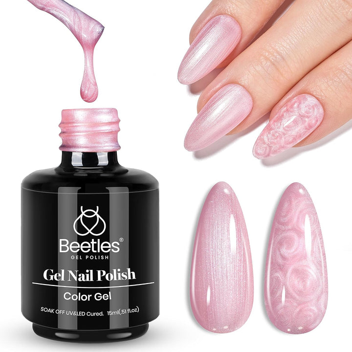 Beetles White Gel Nail Polish Black Gel Polish Kit 2 Pcs 15Ml Black and White Polish French Nails Soak off Led Nails Art Manicure Salon Diy at Home
