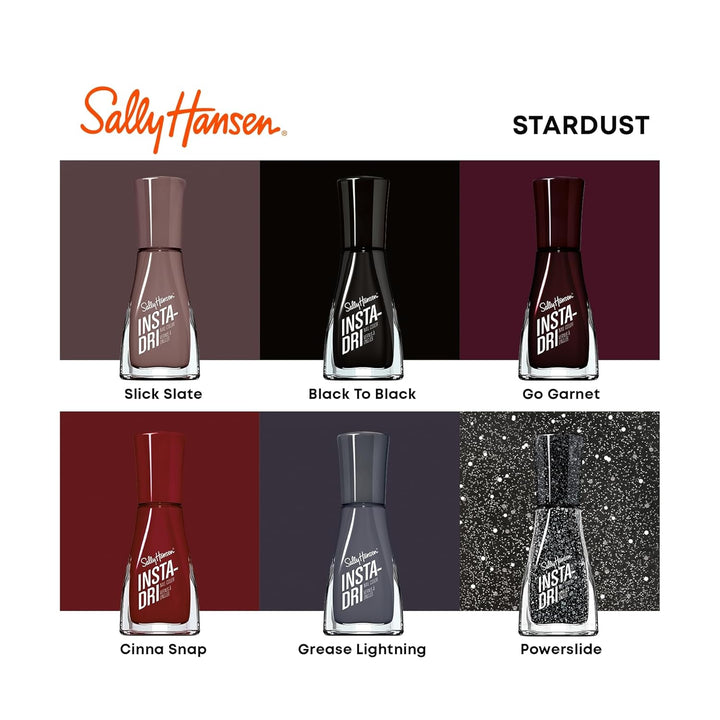 Insta-Dri, Back to Black, Quick Dry, Long Lasting, Opaque, Shinyblack Nail Polish