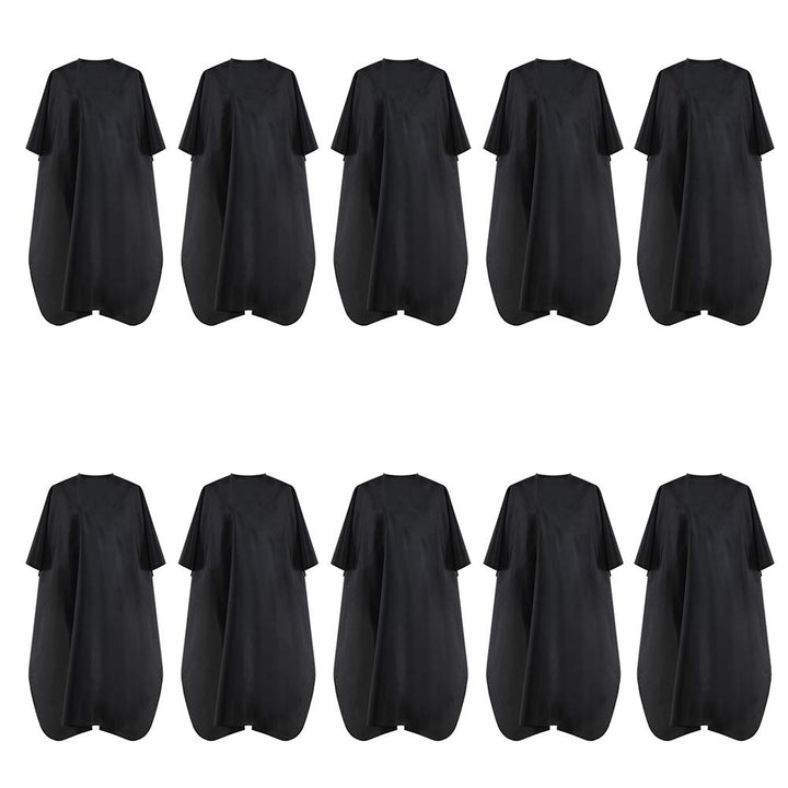 Black Waterproof Hair Salon Cape Professional Barber Cape with Metal Snap Closure Hair Cutting Cape (Black-5 Pack)