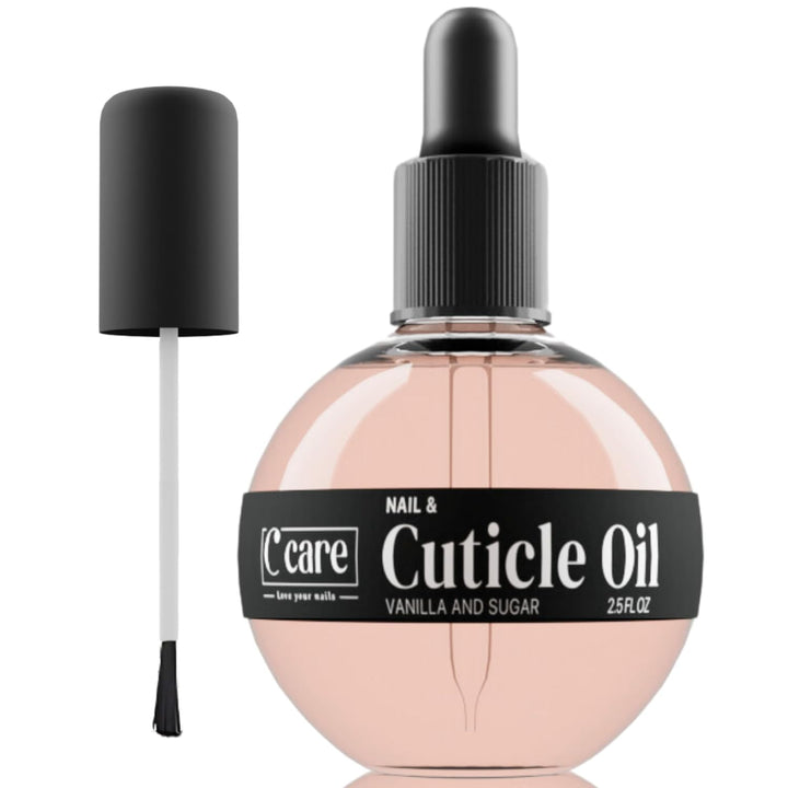Sweet Almond Cuticle Oil for Nails - Repairs Cuticles Overnight - Moisturizes and Strengthens Nails and Cuticles - Dropper & Brush Included - 2.5Oz