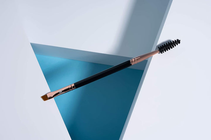 Dual-Ended Eyebrow & Lash Tint Brush – Angled Tip with Spoolie Comb for Henna by