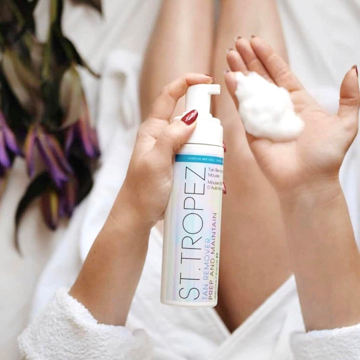 St.Tropez Tan Remover Mousse & Primer, 2-In-1 Prep and Maintain, Detox and Prime Skin, Sensitive Skin, Vegan, Natural & Cruelty Free, 6.7 Fl Oz