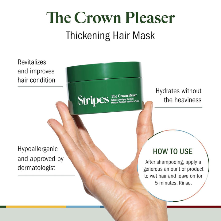 STRIPES Naomi Watts the Crown Pleaser Squalane Ectoine Conditioning Hair Mask Thinning Dryness Strength Shine Hypoallergenic