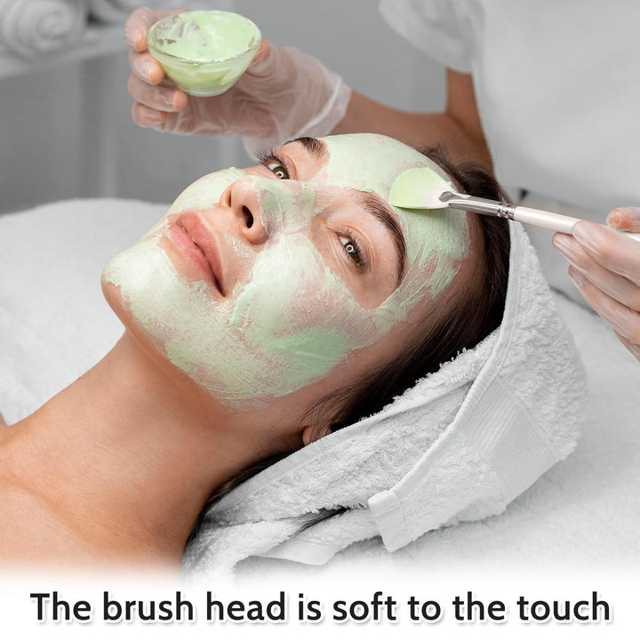 4 Pcs Fan Brushes for Facial, Face Mask Applicator Soft Makeup Brushes Esthetician, Flat Head Mask Acid Applicator Esthetician Brush for Women Girls Mud Clay Mask Makeup Peel(Pink and White)