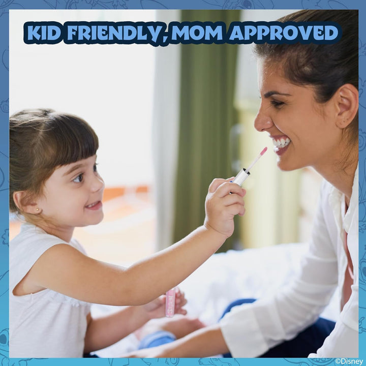 Disney Stitch 10 Piece Plant Based Lip Gloss, Girls Party Favors, First Makeup Set for Girl, Perfect for Parties, Sleepovers, and Birthday Gifts, Ages 3+, by