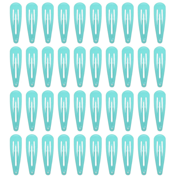 40 Pack Black 2 Inch Barrettes Women Metal Snap Hair Clips Accessories