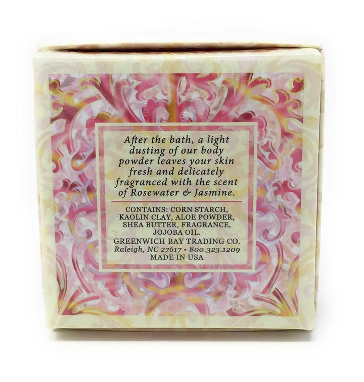 Greenwich Bay Trading Co. Dusting Powder, 4 Ounce, Rosewater & Jasmine