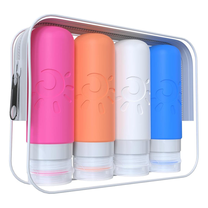 Travel Bottles for Toiletries, TSA Approved Travel Containers 3Oz Leak Proof Travel Tubs Refillable Liquid Travel Accessories for Shampoo Conditioner Lotion Body Wash(Multicolored C)