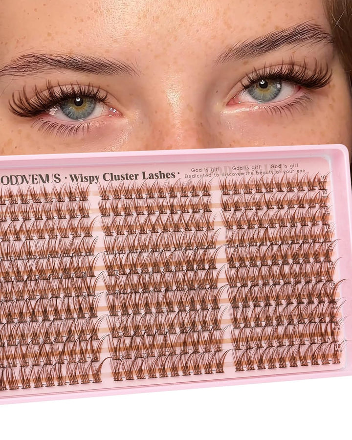 Lash Clusters Kit Wispy Eyelash Clusters Lashes Natural DIY Lash Extension Kit 10-16Mm Cluster Eyelash Extensions Kit 300Pcs C Curl Individual Lashes Cluster Eyelash (No Tweezers)