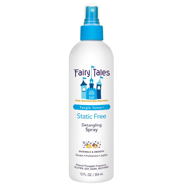 Tangle Tamer Static Free Detangling Spray - Detangler Spray for Kids - Paraben Free, Sulfate Free, Gluten Free, Nut Free - 12 Oz